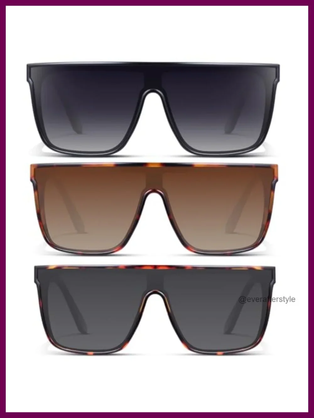 Vintage Oversized Square Sunglasses for Women UV Protection Goggle Lens